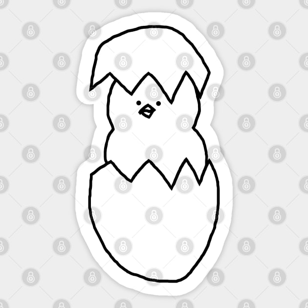 Spring Chicken Minimal Line Sticker by ellenhenryart